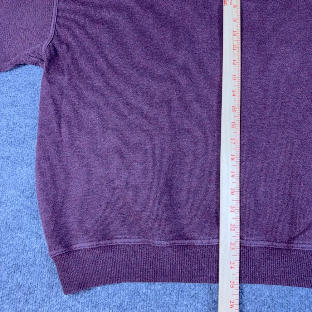 Tommy Bahama Mens XL Quarter Zip Pullover Sweatshirt Burgundy Cotton Knit